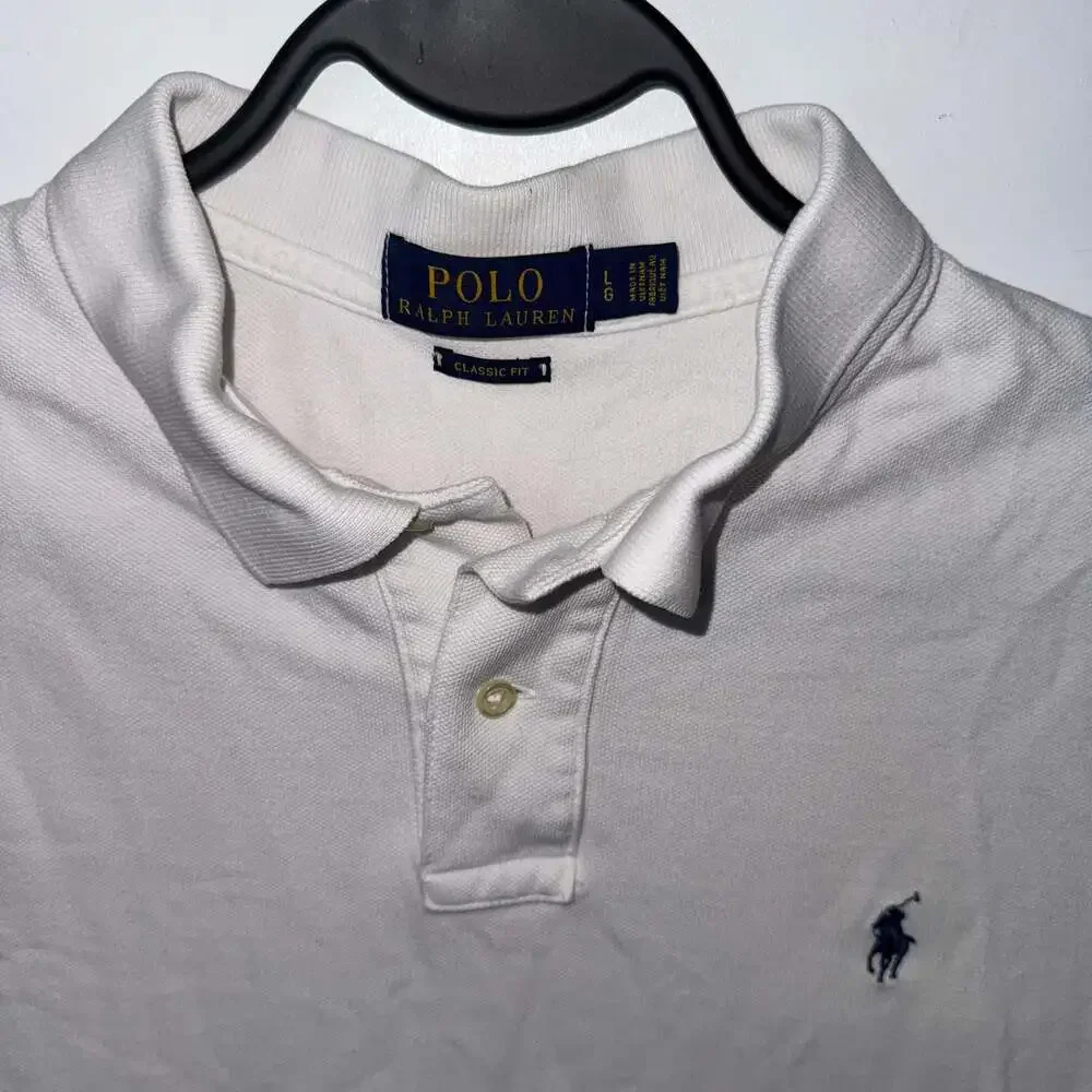 Polo Ralph Lauren Classic Fit Short Sleeve Pique Polo Shirt White Large